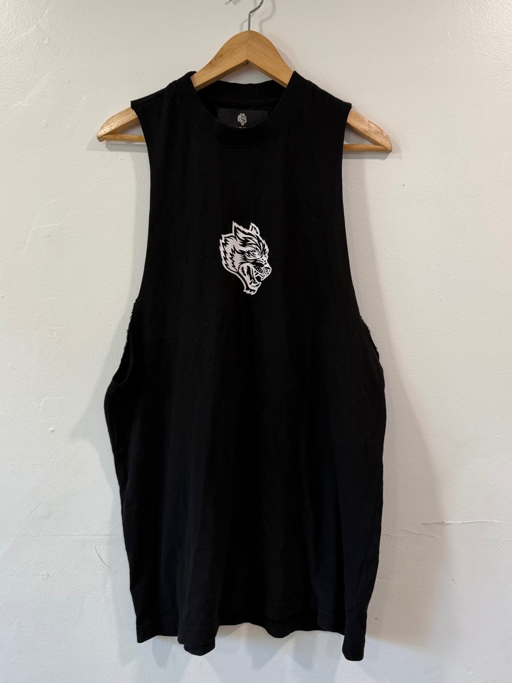 Darc Sport Black Gym Wolves Premium Box Cut Muscle Tank Tee